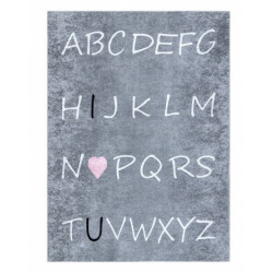 Dětský kusový koberec Junior 52063.801 Alphabet grey
