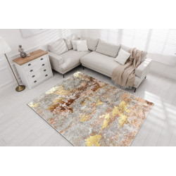 Kusový koberec Miro 51463.802 Abstraction grey / gold