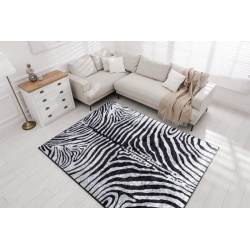 Kusový koberec Miro 51331.803 Zebra black / white