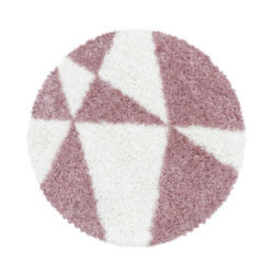 DOPRODEJ: 200x200 (průměr) kruh cm Kusový koberec Tango Shaggy 3101 rose kruh