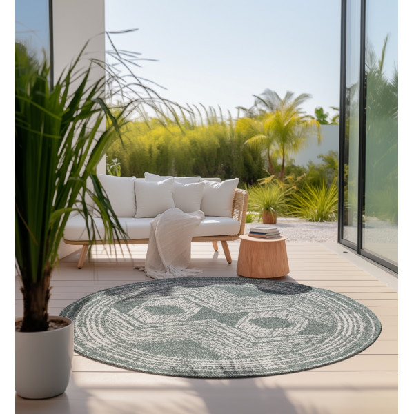 Kusový koberec Gemini 106030 Green kruh z kolekce Elle – na ven i na doma