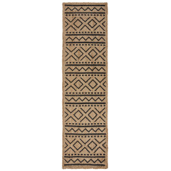 Běhoun Printed Jute Luis Natural/Black