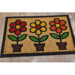 Rohožka Kokos + guma Tři květiny - na ven i na doma