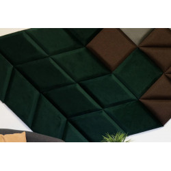 Čalouněný akustický panel nástěnný Riwiera 38 tm. zelená trojúhelník