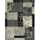 Kusový koberec Prime Pile 102291 Patchwork Optik Bordüre Grau Creme Schwarz