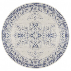 Kusový koberec Twin Supreme 104138 Blue/Cream kruh – na ven i na doma