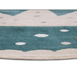 Dětský koberec Adventures 105970 Cream Blue kruh