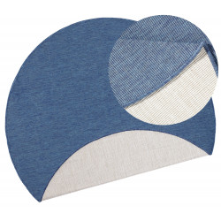 DOPRODEJ: 200x200 (průměr) kruh cm Kusový koberec Twin-Wendeteppiche 103100 blue cream kruh – na ven i na doma