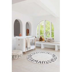 Přírodní koberec, ručně tkaný Round ABC Natural-Black