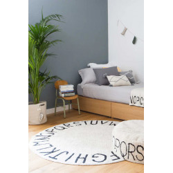 Přírodní koberec, ručně tkaný Round ABC Natural-Black