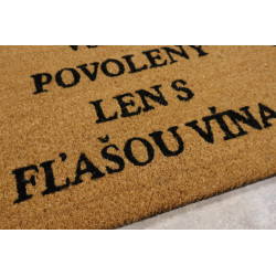 Rohožka Kokos Len s fľašou vína  - na ven i na doma