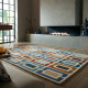 AKCE: 80x150 cm Ručně všívaný kusový koberec Illusion Retro Blocks Blue/Multi