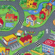 AKCE: 132x450 cm Dětský metrážový koberec Little Village 90