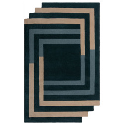 AKCE: 120x180 cm Ručně všívaný kusový koberec Abstract Labyrinth Shaped Green/Blue