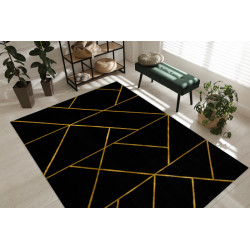 AKCE: 140x190 cm Kusový koberec Emerald geometric 1012 black and gold