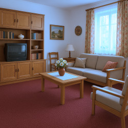 Metrážový koberec Rubin 2159 red