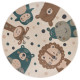 AKCE: 100x100 (průměr) kruh cm Dětský koberec Adventures 105968 Cream Brown Blue kruh