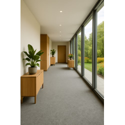 Metrážový koberec Santana 14 šedá s podkladem resine, zátěžový