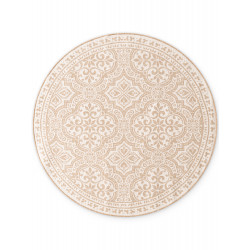 Kusový koberec Duet Rosel 106252 Beige/White kruh - na ven i na doma