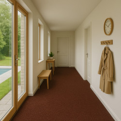 Metrážový koberec Santana čokoládová s podkladem gel, zátěžový