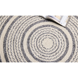 Ručně vázaný kusový koberec Soma SM04 Silver Black kruh