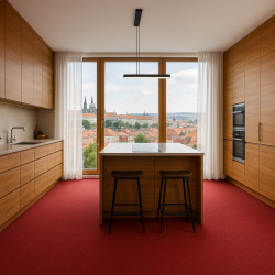 Metrážový koberec Astra červená - neúčtujeme odřezky z role