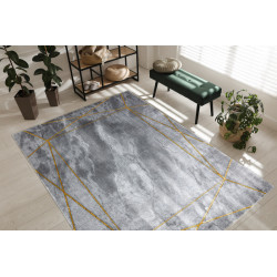 AKCE: 80x150 cm Kusový koberec Emerald 1022 grey and gold