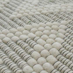 Kusový ručně tkaný koberec Woolen 5 White