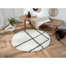 Kusový koberec My Shaggy Raute  creme kruh