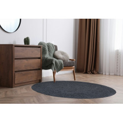AKCE: 67x67 (průměr) kruh cm Kusový koberec Color Shaggy šedý kruh