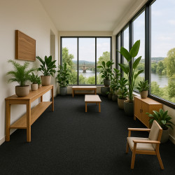 AKCE: 200x1200 cm Metrážový koberec Rambo 15 černý, zátěžový