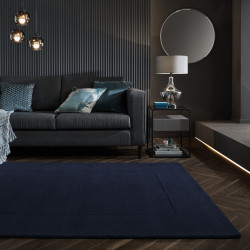 AKCE: 120x170 cm Kusový ručně tkaný koberec Tuscany Textured Wool Border Blue