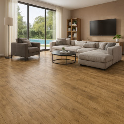 AKCE: 50x380 cm PVC podlaha - lino Texalino Supreme 7801 Valley Oak  - dub