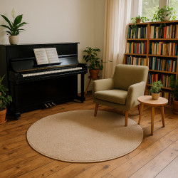 Kusový koberec Velur Ultra béžový kruh