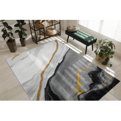 AKCE: 80x150 cm Kusový koberec Emerald 1017 black and gold