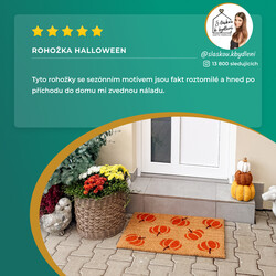 DOPRODEJ: 45x75 cm Rohožka Halloween oranžové dýně 105677 - na ven i na doma
