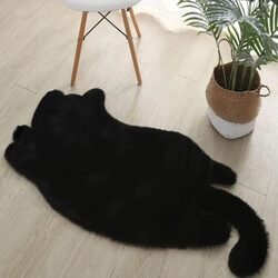 Kusový koberec Cat black (tvar kožešiny)