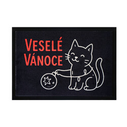 Rohožka Veselé Vánoce s kočkou 40x60 cm