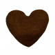 Kusový koberec Color Shaggy tmavě hnědý srdce