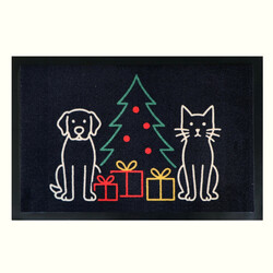 Rohožka Vánoce u Pejska a kočičky 40x60 cm