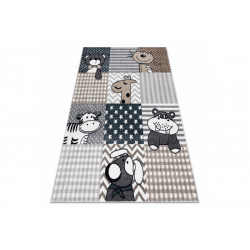 Dětský kusový koberec Fun Pets grey
