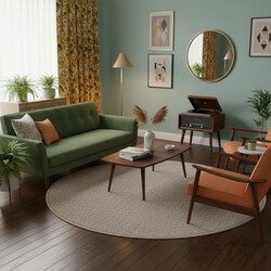 Kusový koberec Atlas 31 hnědý kruh