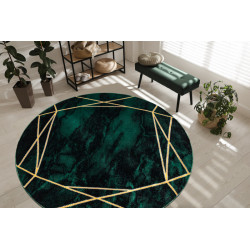 Kusový koberec Emerald 1022 green and gold kruh