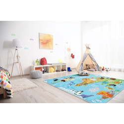 Dětský kusový koberec Torino kids 233 WORLD MAP
