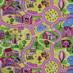 Dětský metrážový koberec silnice Sweet Town - neúčtujeme odřezky z role