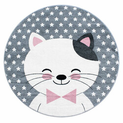 Dětský kusový koberec Kids 550 pink kruh