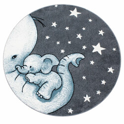 Dětský kusový koberec Kids 560 blue kruh