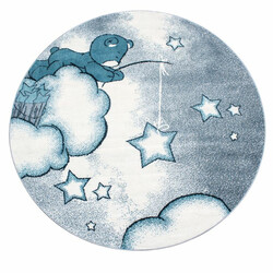 Dětský kusový koberec Kids 580 blue kruh