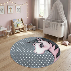 Dětský kusový koberec Kids 590 pink kruh