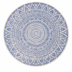 Kusový koberec Mujkoberec Original Nora 104162 Blue Creme kruh – na ven i na doma